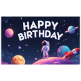 thumbnail image 1 of Yatrandify Space Adventure Happy Birthday Banner Astronaut Design Planet Theme Rocket Illustration for Kids Birthday Party Indoor Decoration Celebration, 1 of 7