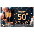 thumbnail image 1 of Yatrandify Sparkling Design Happy 50th Birthday Luxurious Theme Party Banner for Milestone Event Adult Celebration Indoor Decoration, 1 of 8