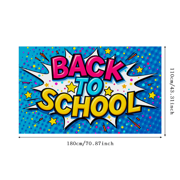 Yatrandify Vibrant Comic Style Back to School Banner Background Decoration Backdrop Party Supplies for Classroom Decorations Photo Booth Props School Events Welcome Parties