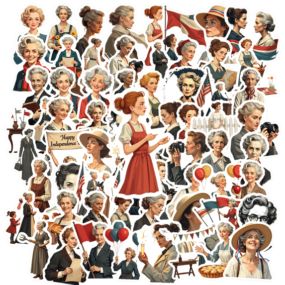 Yatrandify Vintage Stickers Women Retro Stickers Waterproof Vinyl Stickers for Notebooks Laptops Suitcases