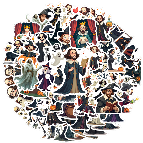 Yatrandify Waterproof Stickers Vinyl Halloween Stickers Multicolor Cosplay Stickers for Laptops Notebooks Suitcases