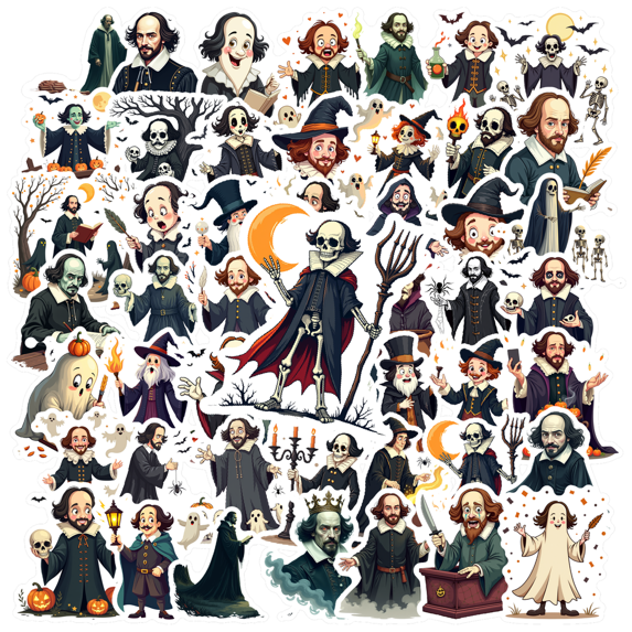 Yatrandify Waterproof Stickers Vinyl Halloween Stickers Multicolor Cosplay Stickers for Laptops Notebooks Suitcases