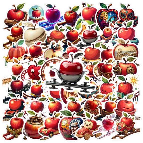 Yatrandify Waterproof Vinyl Apple Stickers Multicolor Creative Stickers for Notebooks Luggage Phones