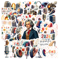 thumbnail image 1 of Yatrandify Waterproof Vinyl Microphone Decorative Stickers for Laptops Notebooks Instruments, 1 of 9