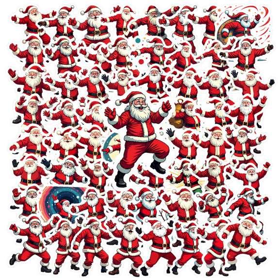 Yatrandify Waterproof Vinyl Sticker Christmas Santa Waterproof DIY Stickers Holiday for Notebooks Luggage Mobile