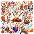 thumbnail image 1 of Yatrandify Waterproof Vinyl Thanksgiving Stickers Funny Turkey Stickers for Notebooks Luggage Instruments, 1 of 9