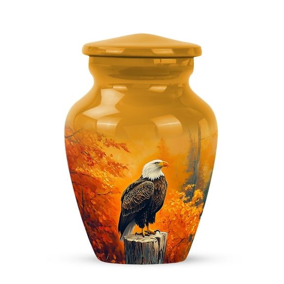 Yatskia Autumn Eagle Small Cremation Urns for Human Ashes Adult Female, Mini Memorial Urn for Ashes Adult Male, (Classic 3 Inch, Pack of 1)