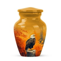 Yatskia Autumn Eagle Small Cremation Urns for Human Ashes Adult Female, Mini Memorial Urn for Ashes Adult Male, (Classic 3 Inch, Pack of 1)