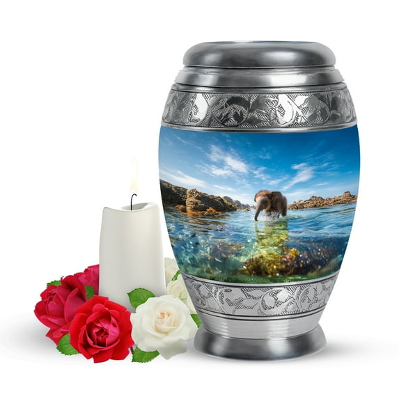 Yatskia Baby Elephant Small Urns for Human Ashes Keepsake, Funeral Burial Urns for Human Ash, Mini Cremation Urn for Ashes Adult Male, (Monar Pack of 1, 3 Inch)