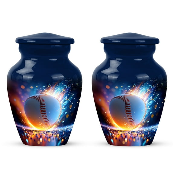 Yatskia Baseball Decorative Mini Memorial Keepsake Urns for Human Ashes Adult Male and Female, Little Cremation Urn for Adult Ashes, (Classic Pack of 2, 3 Inch)