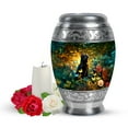 thumbnail image 1 of Yatskia Black Cat with Flowers Mini Funeral Urns for Human Ashes Adult Male and Female, Small Memorial Urn for Adult Ashes, (Monar Pack of 1, 3 Inch), 1 of 8