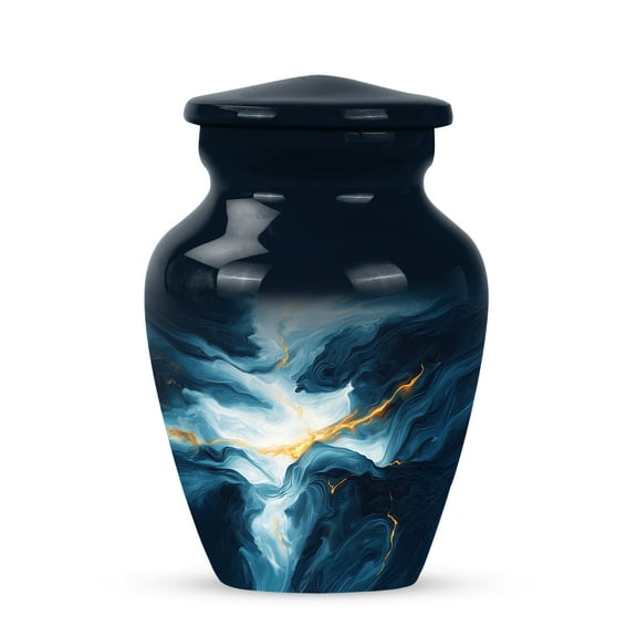 Yatskia Blue Cosmic Mini Keepsake Urns for Human Ashes Adult Male and Female, Small Keepsake Urn for Adult Ashes, (Classic Pack of 1, 3 Inch)