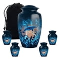 thumbnail image 1 of Yatskia Blue Dolphin Urn for Ashes Adult Male, Large Burial Urns for Human Ashes Adult Female, Small Decorative Urns for Human Ash, (Classic 10 Inch and 3 Inch), 1 of 8