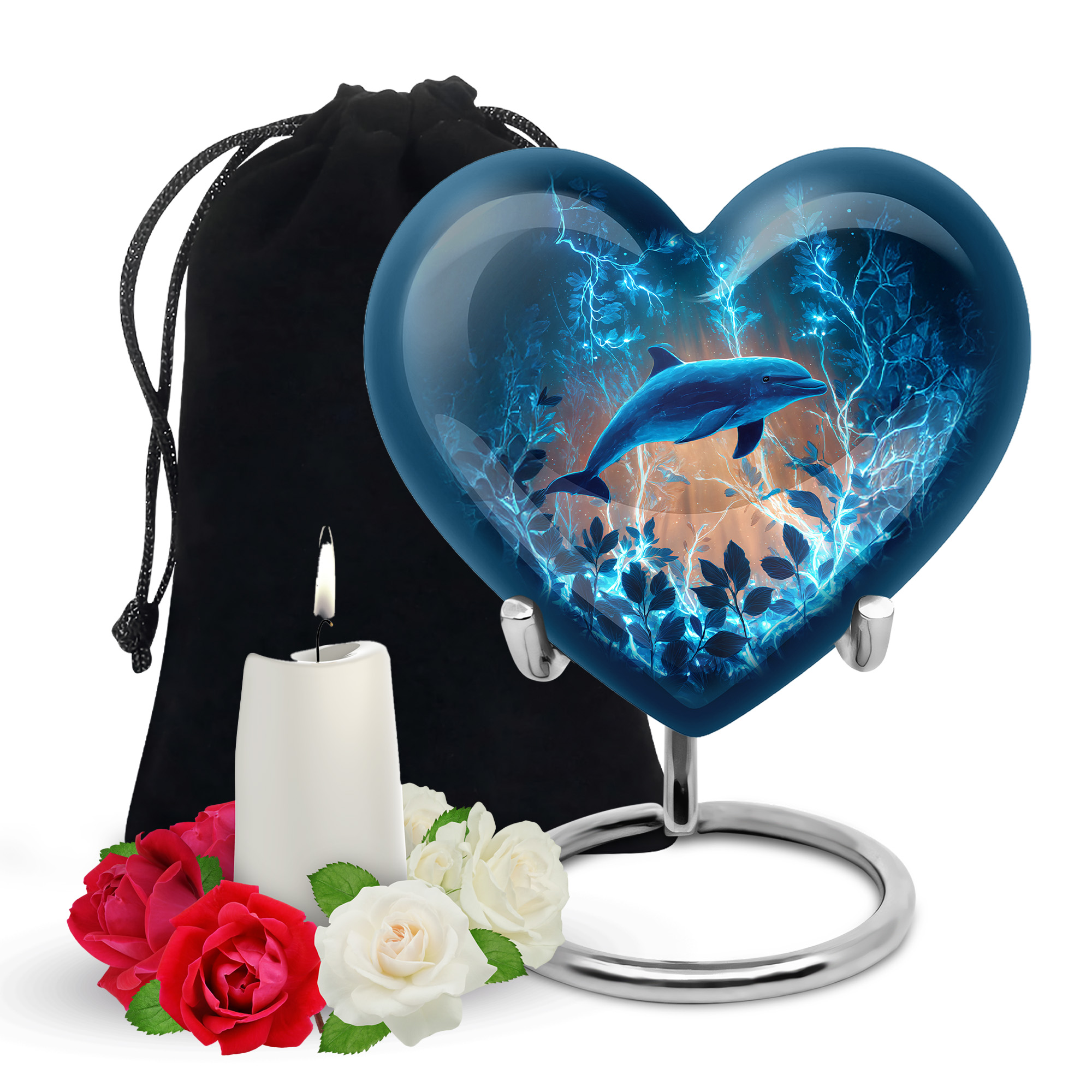 Yatskia Blue Dolphin Urns for Human Ashes Adult Man, Cremation Burial ...