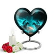 thumbnail image 1 of Yatskia Blue Horse Polo Small Memorial Keepsake Urns for Human Ashes Adult Male and Female, Mini Cremation Burial Urn for Ashes Adult, (Heart Pack of 1, 3 Inch), 1 of 8