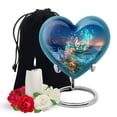 thumbnail image 1 of Yatskia Blue Music Decorative Memorial Urn for Ashes Adult Mom and Dad, Large Funeral Urns for Human Ashes Adult Female, (Heart Large, 8 Inch), 1 of 7