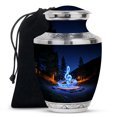 thumbnail image 1 of Yatskia Blue Music Decorative Memorial Urns for Human Ashes Adult Brother and Sister, Large Funeral Burial Urn for Adult Ash, (Tasty Large, 10 Inch), 1 of 7