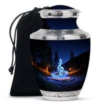 Yatskia Blue Music Decorative Memorial Urns for Human Ashes Adult Brother and Sister, Large Funeral Burial Urn for Adult Ash, (Tasty Large, 10 Inch)