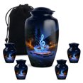 thumbnail image 1 of Yatskia Blue Music Little Funeral Keepsake Urn for Ashes Adult Men and Women, Large Memorial Burial Urns for Human Ashes Adult Female, (Classic 10 Inch and 3 Inch), 1 of 8