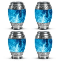Yatskia Blue Swirl Mini Urns For Ashes For Men & Women, Urns For Human Ashes Adult, (Monar Pack of 4, 3 Inch)