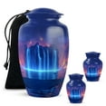 thumbnail image 1 of Yatskia Blue Waterfall Little Cremation Urn for Ashes Adult Mom and Dad, Large Funeral Burial Urns for Human Ashes Adult, (Classic 10 Inch and 3 Inch), 1 of 8