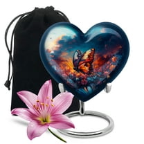 Yatskia Butterfly Funeral Urns for Human Ashes Adult Mom and Dad, Memorial Urn for Human Ashes Adult, (Heart Large, 8 Inch)