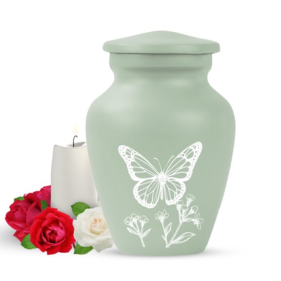 Yatskia Butterfly Urn for Ashes Adult Male and Female | Olive Urns for Human Ashes Adult Man and Women | Small Urns for Human Ash | Keepsake Urn for Adults | (3 Inch Pack of 1)