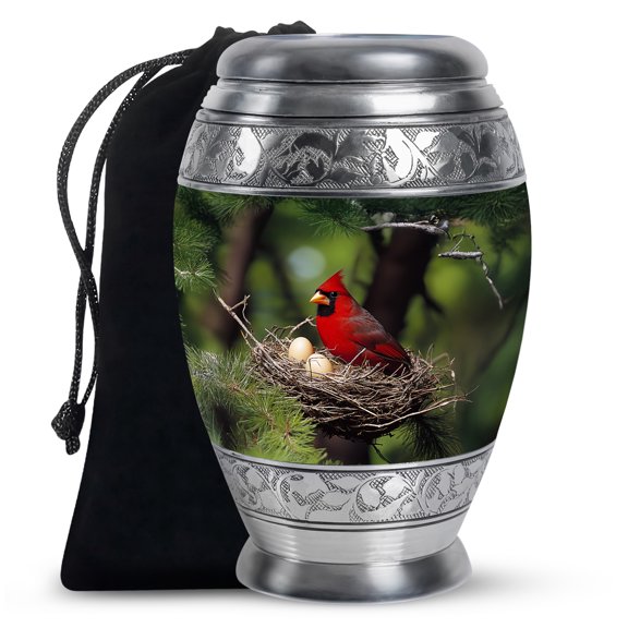 Yatskia Cardinal Bird Urns For Human Ashes Adult Female & Male, Cremation Urns For Human Ashes, (Monar Large, 10 Inch)