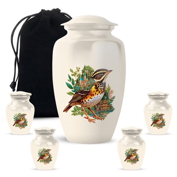 Yatskia Castle Sparrow Little Memorial Urns for Human Ashes Adult Man, Cremation Burial Urn for Ashes for Women, Large Urns for Adult Ash, (Classic 10 Inch and 3 Inch)