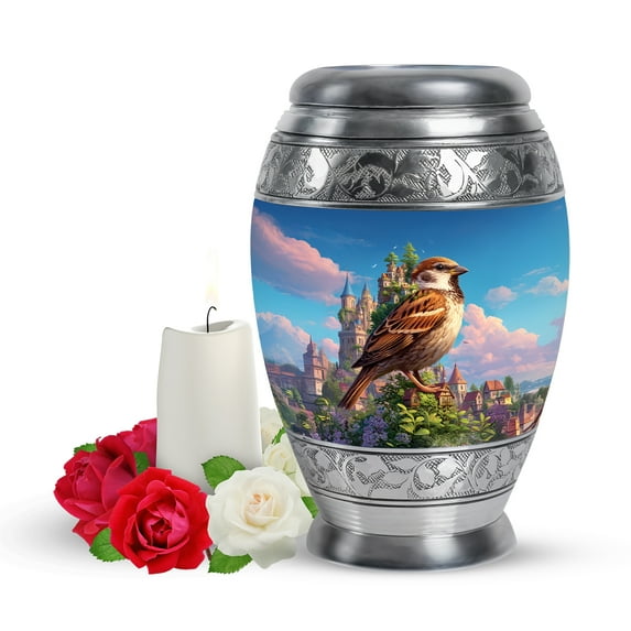 Yatskia Castle Sparrow Small Urns for Human Ashes Keepsake, Little Funeral Urn for Ashes for Women, Mini Memorial Urns for Human Ash Adult Man, (Monar Pack of 1, 3 Inch)
