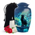 thumbnail image 1 of Yatskia Cat with Blue Butterflies Large Memorial Urns for Human Ashes Adult Male and Female, Decorative Cremation Urn for Adult Ashes, (Classic Large, 10 Inch), 1 of 2