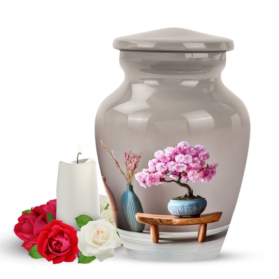 Yatskia Cherry Blossom Tree Small Urns for Human Ashes Keepsake Adult Mother and Father, Little Memorial Keepsake Urn for Ashes Adult Dad, (Classic Pack of 1, 3 Inch)