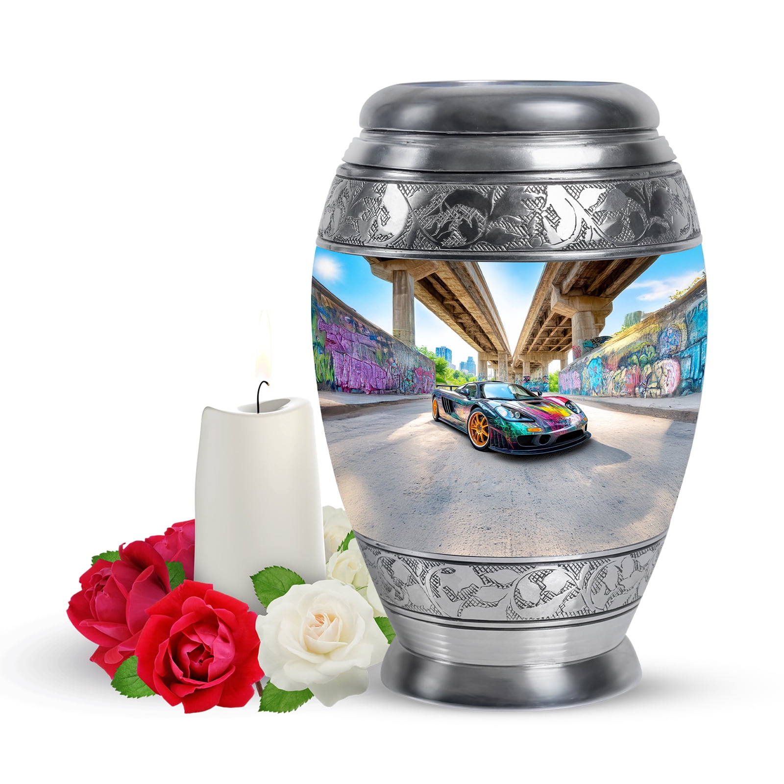 Yatskia Colorful Car Small Cremation Urns for Human Ashes Keepsake Adult Male and Female, Mini Memorial Urn for Adult Ashes, (Monar 3 Inch, Pack of 1)