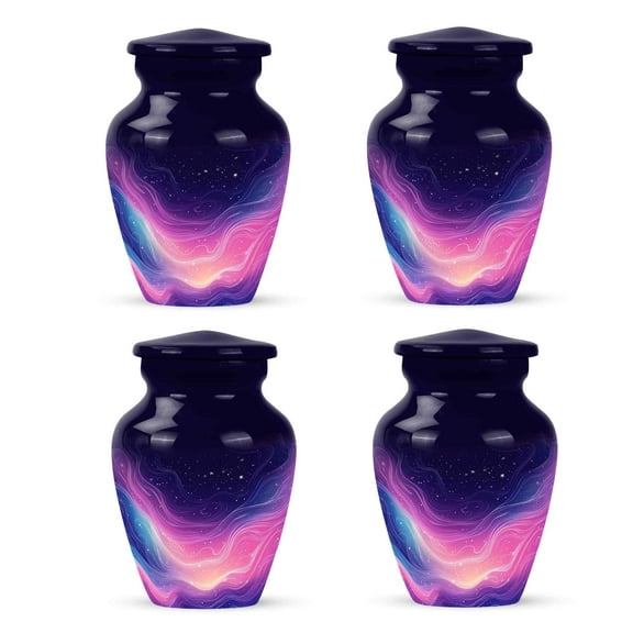 Yatskia Colorful Galaxy Little Funeral Urns for Human Ashes Men and Women, Mini Cremation Urn for Adult Ashes, (Classic Pack of 4, 3 Inch)