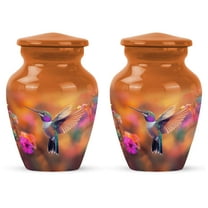 Yatskia Colorful Hummingbird Small Memorial Urns for Adult Ashes Men, Little Cremation Urn for Ashes for Women, (Classic 3 Inch, Pack of 2)