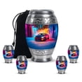 thumbnail image 1 of Yatskia Colorful Lightning Car with Tree Mini Memorial Burial Urns for Human Ashes Adult Mother and Father, Decorative Large Funeral Urn for Ashes Adult Male, (Monar 10 Inch and 3 Inch), 1 of 8