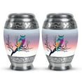 thumbnail image 1 of Yatskia Colorful Owl Little Keepsake Urn for Ash Adult Men and Women, Mini Urns for Human Ashes Adult, (Monar Pack of 2, 3 Inch), 1 of 8