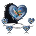 thumbnail image 1 of Yatskia Colorful Parrot Large Funeral Urn for Ashes for Women, Cremation Burial Urn for Human Ash, Small Memorial Urns for Human Ashes Adult Man, (Heart 8 Inch and 3 Inch), 1 of 8