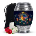 thumbnail image 1 of Yatskia Colorful Sparrow with Blossoms Decorative Large Funeral Urns for Human Ashes Adult Mother and Father, Cremation Urn for Ashes Adult Male, (Monar Large, 10 Inch), 1 of 7