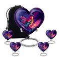 thumbnail image 1 of Yatskia Colorful Sparrow Little Funeral Keepsake Urns for Human Ashes Adult Male and Female, Large Cremation Urn for Ashes Adult Dad, (Heart 8 Inch and 3 Inch), 1 of 8