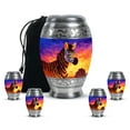 thumbnail image 1 of Yatskia Colorful Zebra Mini Funeral Keepsake Urns for Human Ashes Adult Mother and Father, Large Cremation Burial Urn for Ashes Adult Male, (Monar 10 Inch and 3 Inch), 1 of 8