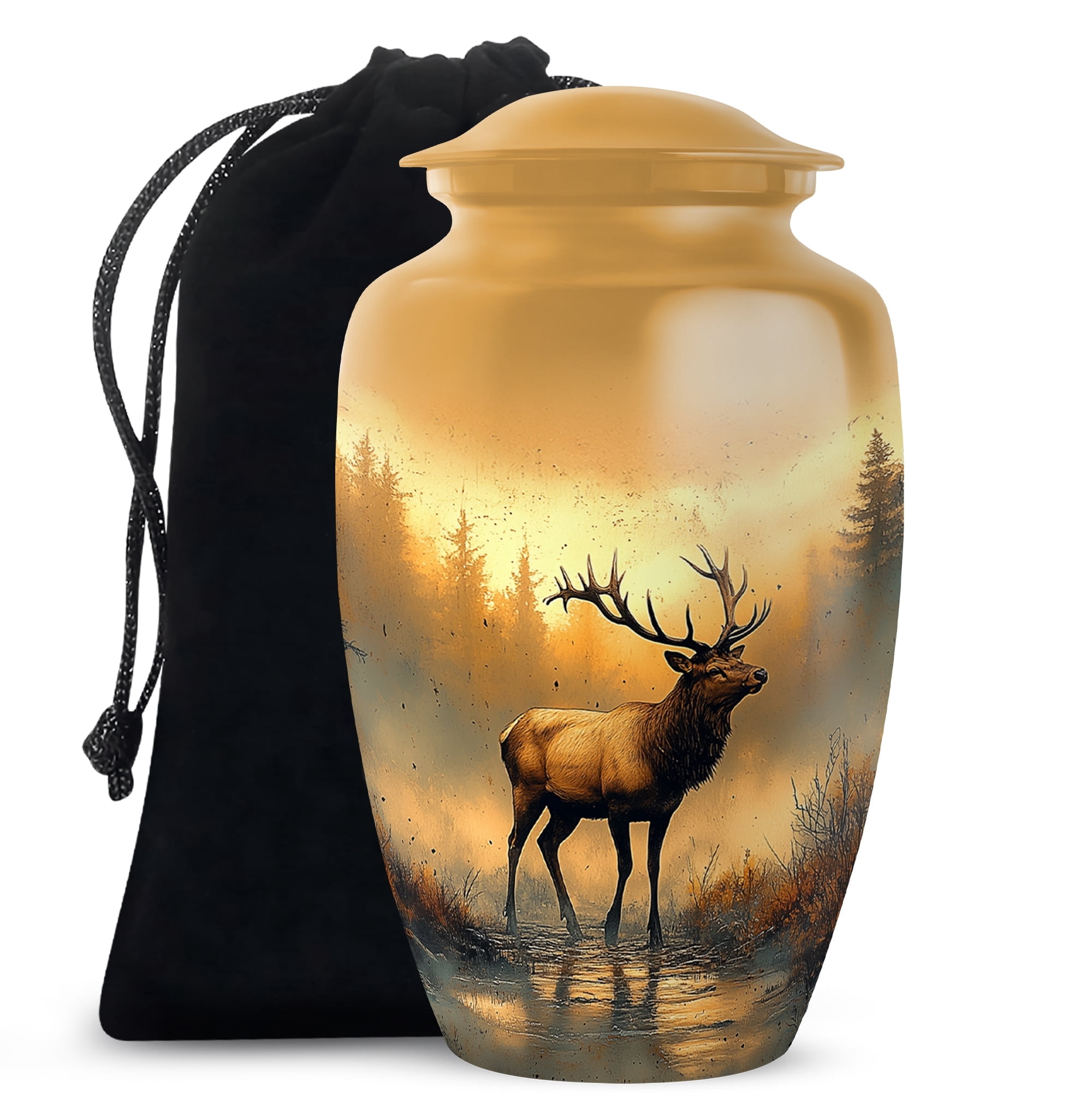 Yatskia Deer Urns for Human Ashes Adult Mother and Father, Large Memorial Urn for Ashes for Women, (Classic Large, 10 Inch)