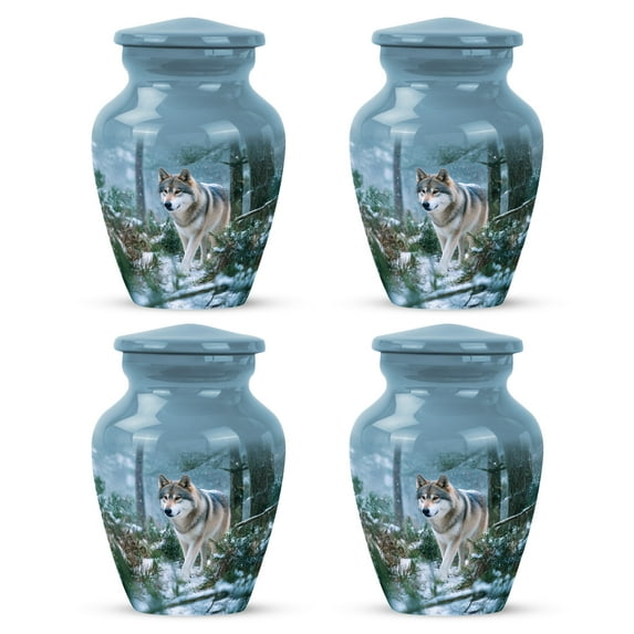 Yatskia Dog Little Burial Cremation Urns for Human Ashes Adult Man, Small Funeral Urn for Ashes for Women, (Classic Pack of 4, 3 Inch)