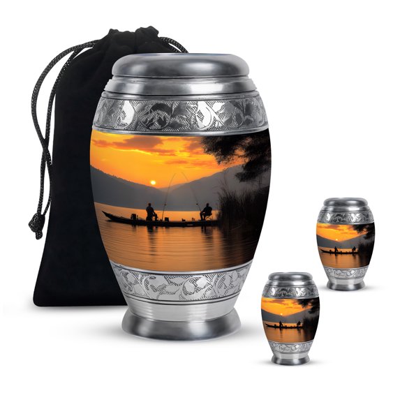 Yatskia Fishing Urn For Ashes For Women Small, Urns For Human Ashes Adult Female & Male, (Monar 10 Inch and 3 Inch)