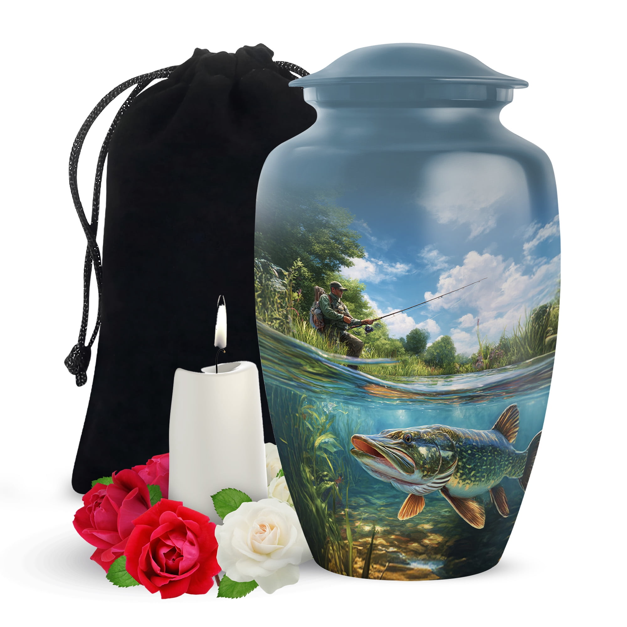 Yatskia Fishing Urn for Ashes Adult Male, Decorative Urns for Human Ash ...