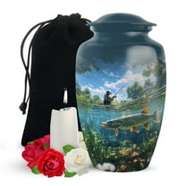 Yatskia Fishing Urns for Human Ashes Adult Man, Cremation Burial Urns for Human Ash, Memorial Urn for Ashes for Women, (Classic Large, 10 Inch)