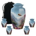 thumbnail image 1 of Yatskia Flying Bee at Blossoms Little Cremation Keepsake Urn for Ashes Adult Brother and Sister, Large Funeral Burial Urns for Human Ashes Adult Female, (Classic 10 Inch and 3 Inch), 1 of 8