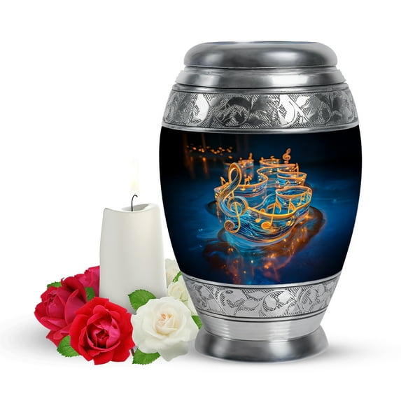 Yatskia Golden Music Little Cremation Keepsake Urns for Human Ashes Adult Men and Women, Small Funeral Burial Urn for Ashes Adult Male, (Monar Pack of 1, 3 Inch)