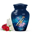 thumbnail image 1 of Yatskia Golden Trumpet with Flowers Little Cremation Keepsake Urns for Human Ashes Adult Men and Women, Mini Memorial Burial Urn for Ashes Adult Male, (Classic Pack of 1, 3 Inch), 1 of 8