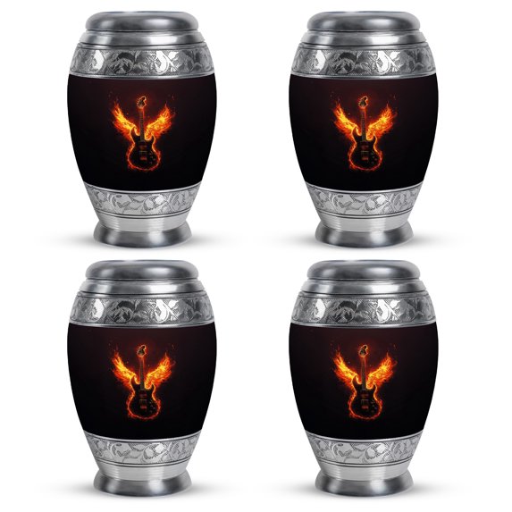 Yatskia Guitar Urn For Ashes For Women Small, Funeral Urns For Adult Ashes Men & Women, (Monar 3 Inch, Pack of 4)